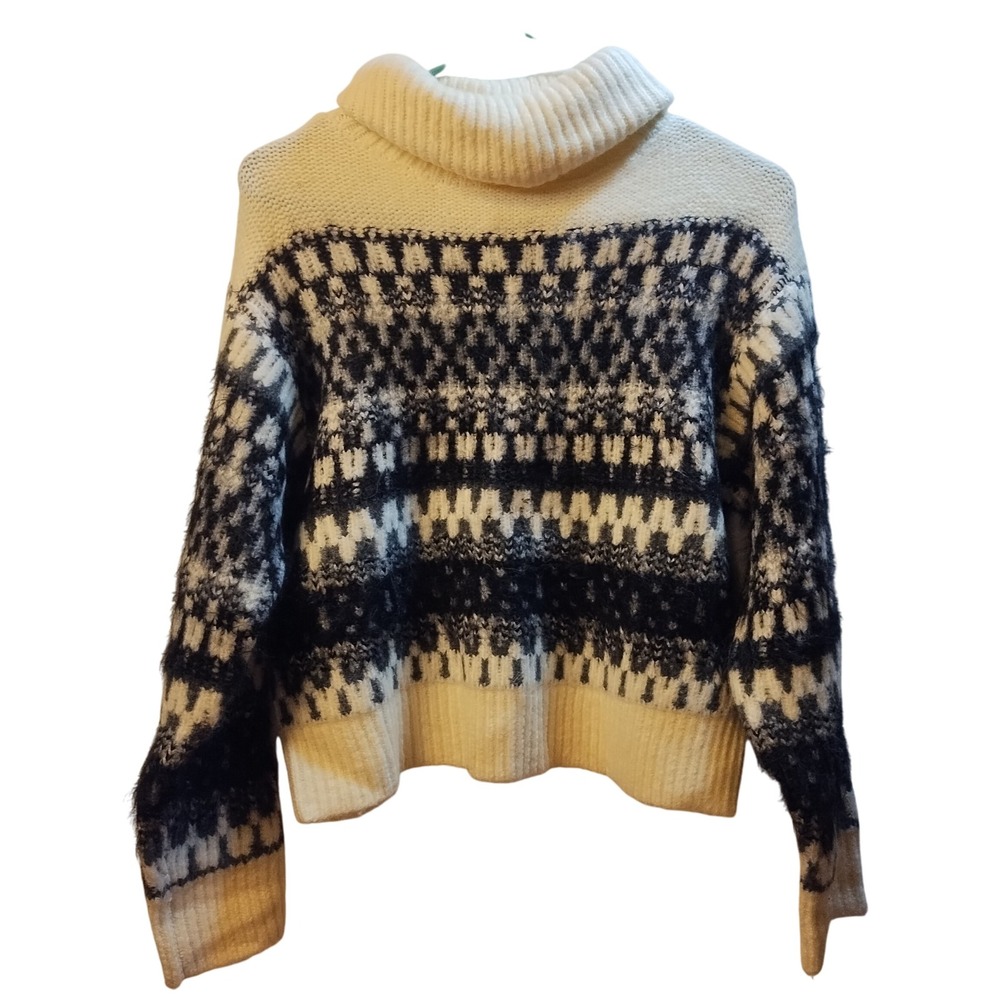 Universal Thread SM Cream & Black Knit Turtleneck Pullover Preppy Sweater NEW‎